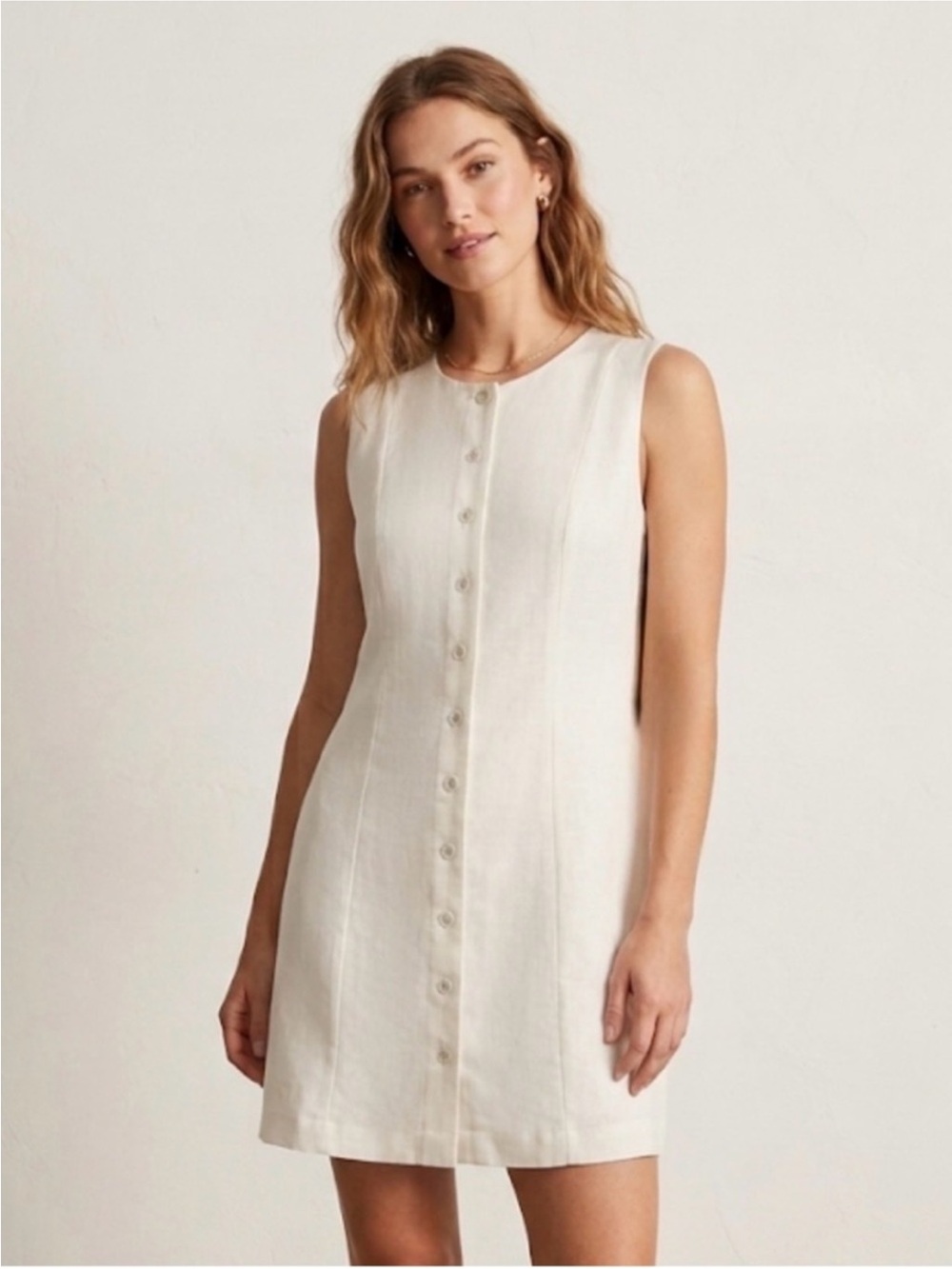 YELLOW Sleeveless Button-Front Dress